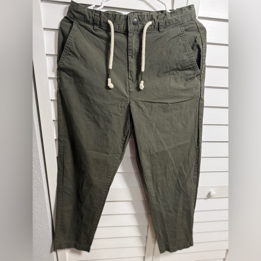 ZARA Women Olive Green Casual Jogger Pants – Size 29 – Drawstring Waist
